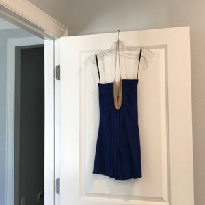 Gorgeous blue knit halter with gold chain detail